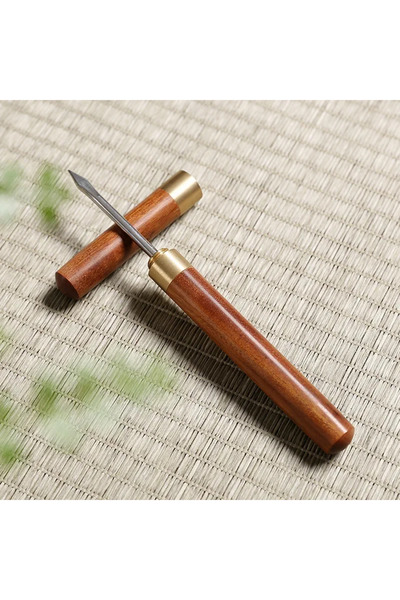 Choice Rosewood Sandalwood Tea Needle Stainless Steel Tea Knife With Wooden Handle Puer Tea Tools Cone Need