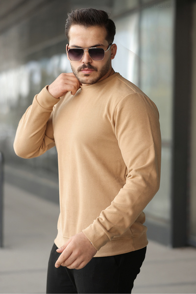 Berka سترة رجالية أساسية بياقة دائرية من قماش القطن الناعم الملمس - نسيج قطني ممشط عالي الجودة