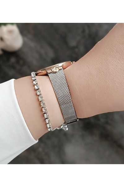 Daniel Klein Rose Gold/Metallic Steel Bracelet 3 ATM Waterproof Roman Numeral Women's Wristwatch