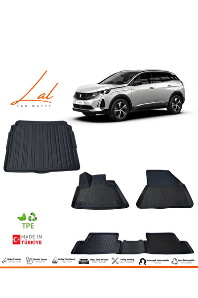 Lal Peugeot 3008 3D Havuzlu Paspas Alt Kademe Bagaj Havuzu Seti (2016-2024 Uy...