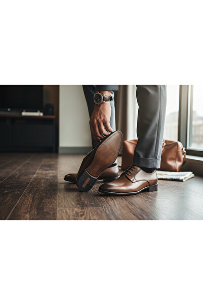 abar classic حذاء كلاسيكي للرجال من الجلد الطبيعي مع نعل نيوليت