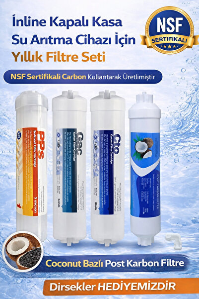 4-Piece Inline Filter Set Compatible with Closed Case Water Purifiers