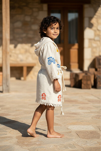 VAROL رداء حمام للأطفال مصنوع يدويًا بنسبة 100% من الأحجار العضوية - المرور