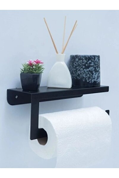 MERT ART TASARIM Rulo Kağıt Havluluk Peçetelik Banyo Düzenleyici Siyah Kagıt