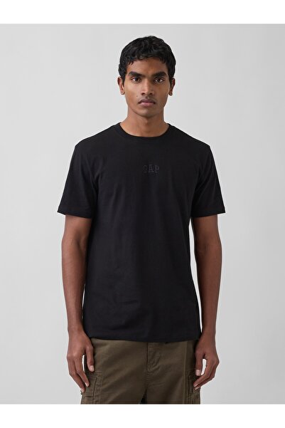 GAP Erkek Siyah Everyday Soft Mini Logo T-Shirt