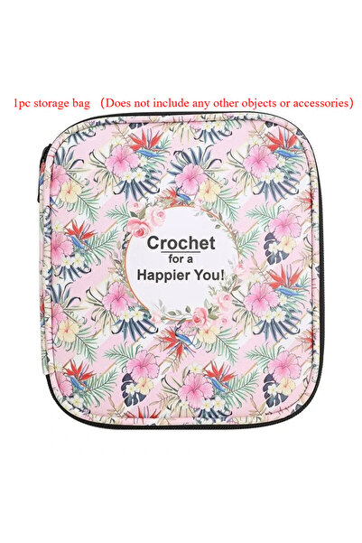 Choice 20x17x2.5cm pink 1pc Floral Hand Knitting Kit Crochet Hook Zip Waterpr...