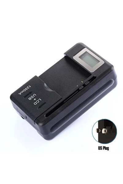 Choice شاحن بطارية محمول من النوع الأمريكي، مزود بمنفذ USB وشاشة LCD عالمية ل...