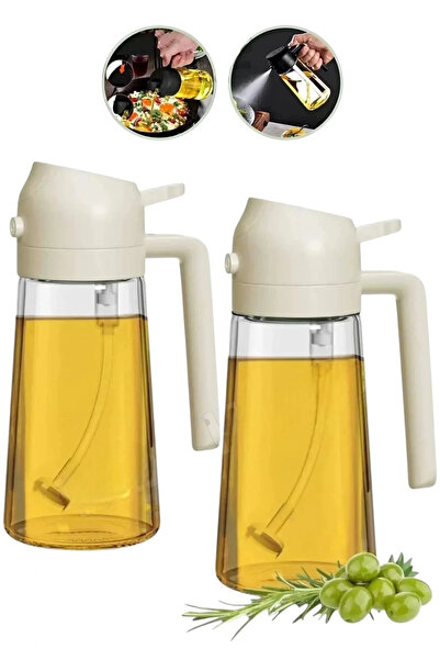 Ercazzo 2 Li Sprey Yağdanlık Cam Yağdanlık 450ml  Şişe Sprey Airfryer Yağlık ...