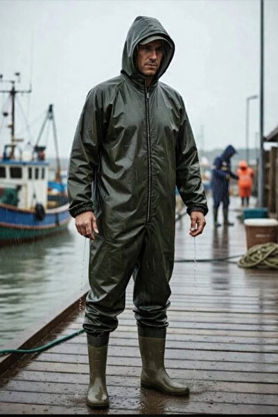 BYTTİCARET Su Geçirmez Boy Tulum Kapüşonlu Önü Fermuarlı Tulum ( ÇİZMESİZ )