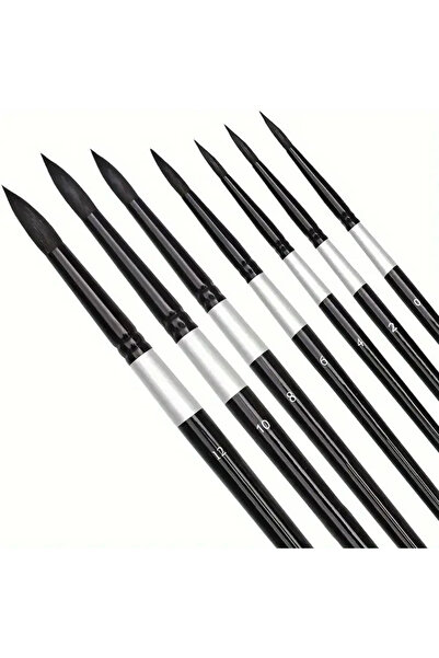 Choice مجموعة فرش رسم دائرية من شعر السنجاب مكونة من 7 قطع، مناسبة للألوان ال...