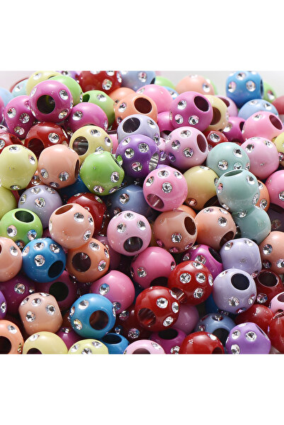 Choice mix 2 iYOE 50pcs 7x8mm Mix Acrylic Shiny Beads Crystal Big Hole Spacer...