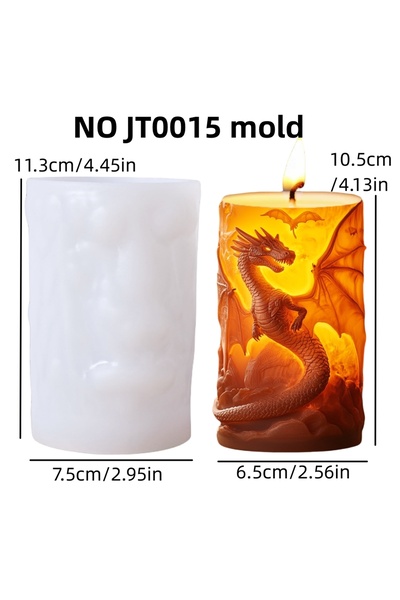 Choice قالب رقم JT0015، قالب سيليكون أسطواني بنقش تنين غربي ينفث النار، أجنحة...