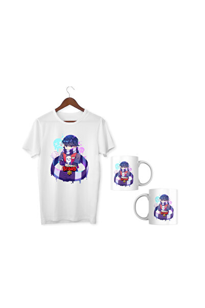 ALPŞAN TİCARET Σετ Brawl Stars 3 - Λευκό μπλουζάκι για παιδιά και ενήλικες με...