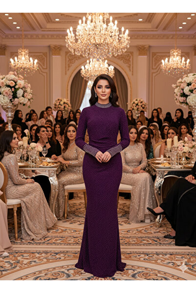 Thara A luxurious purple evening dress