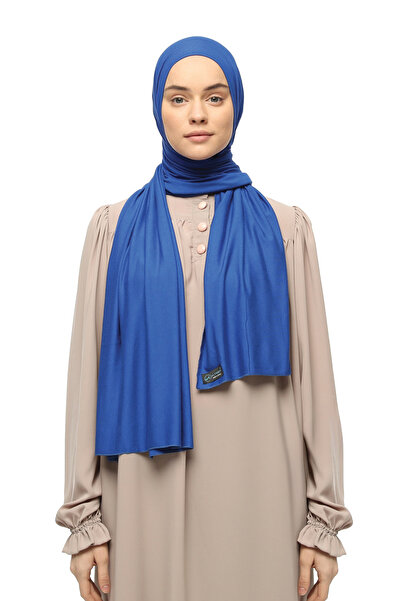Altobeh Şal din bumbac pieptănat Hijab Uni Saks Blue