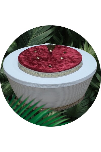 şahinbak Bordo Fes ,sarı Püskül Başkan Sarık ,imam Sarığı,takke,cübbe ,sarık (S013)