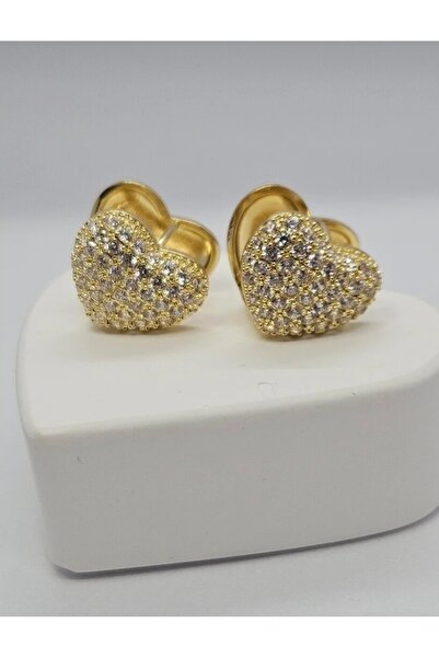 BULUT SEPETİ Heart earrings with stones
