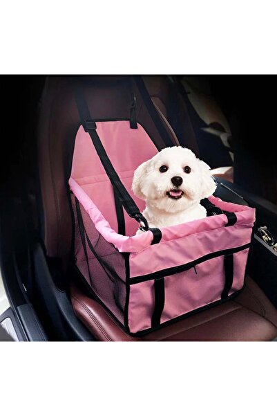 SSMEDIA Protectie scaun auto, tip cosulet, scaun transportare caini mici/catei, pisici sau alte animale, roz