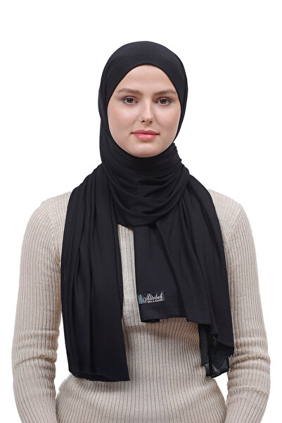 Altobeh Tesettür Penye Şal Düz Siyah