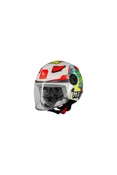 MT Helmets Mt Çocuk Lıte Dino A0 Beyaz Kask BEYAZ