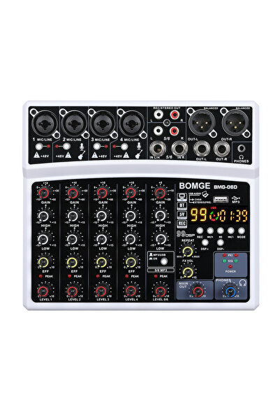 Choice 06D-White BOMGE 06D Professional 6 Channel 99DSP Audio Mixer Mixing Console with MP3,USB Interface S