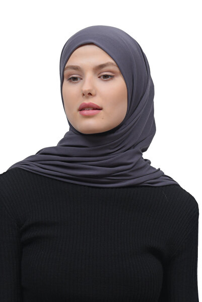 Altobeh Tesettür Penye Şal Düz Füme
