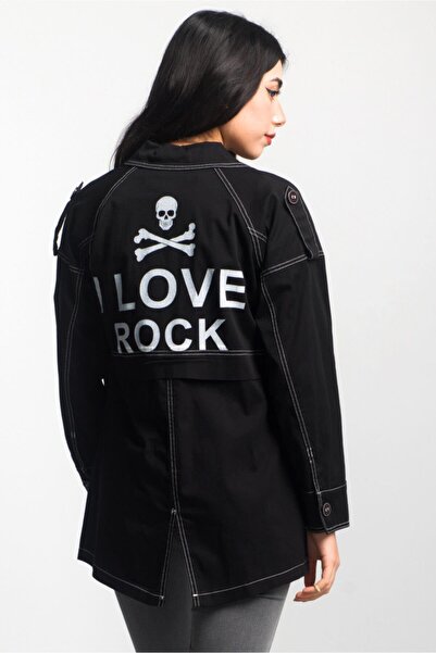 Bold & Young Жіночий чорний куртка з лікрами та принтом