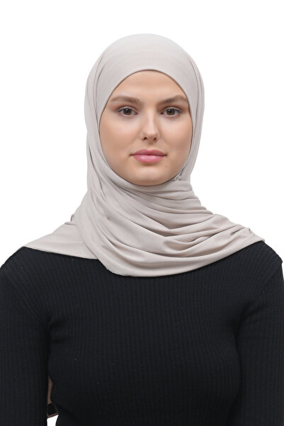 Altobeh شال حجاب قطني ممشط كريمي فاتح