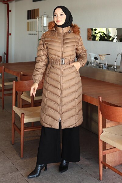 Missvalle Kapşonlu Şişme Mont Taba 6155