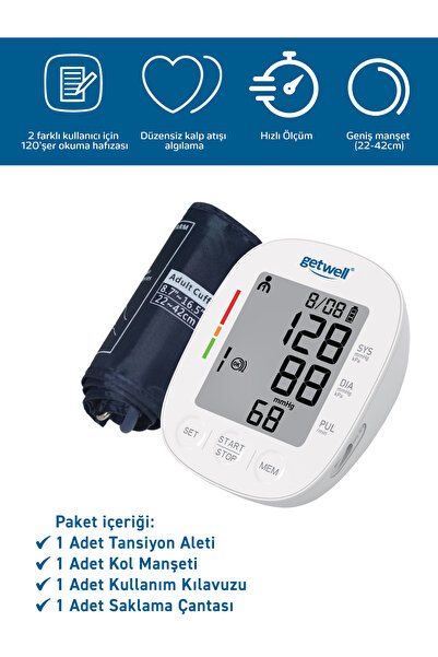 Getwell Türkçe Konuşan Elektronik Tansiyon Aleti