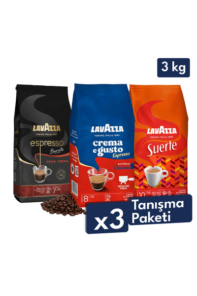 LavAzza Crema e Gusto Classico + Suerte + Espresso Barista Gran Crema Çekirde...