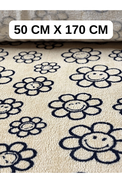 iki iplik Smiling Flower Patterned Wellsoft Fabric |   170 cm Width - 280 Gsm |   Soft Plush Fabric (50 cm X 170 cm)