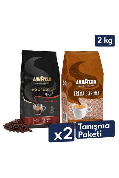 LavAzza Crema E Aroma + Espresso Barista Gran Crema Çekirdek Kahve (1000gr) 2...