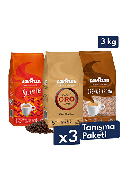 LavAzza Qualità Oro + Suerte + Crema E Aramo Çekirdek Kahve (1000gr) 3'Lü Paket