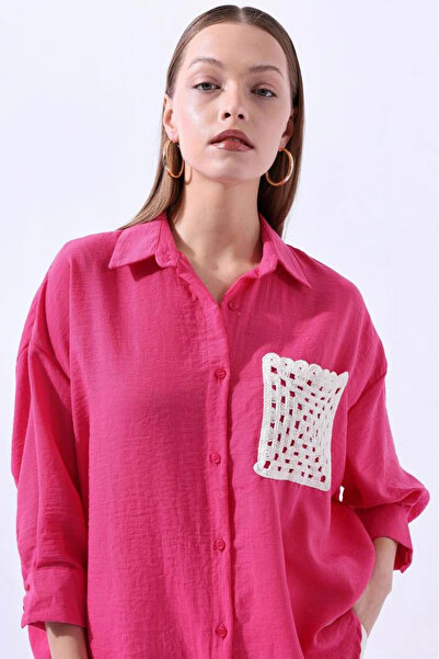 Reyon Светр з кишенями, фуксія 34158