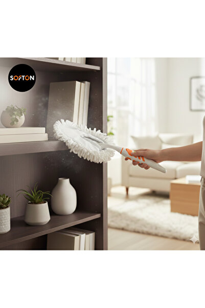 Righton مكنسة غبار عملية من الألياف الدقيقة من سوفتون - مع رأس قابل للاستبدال...