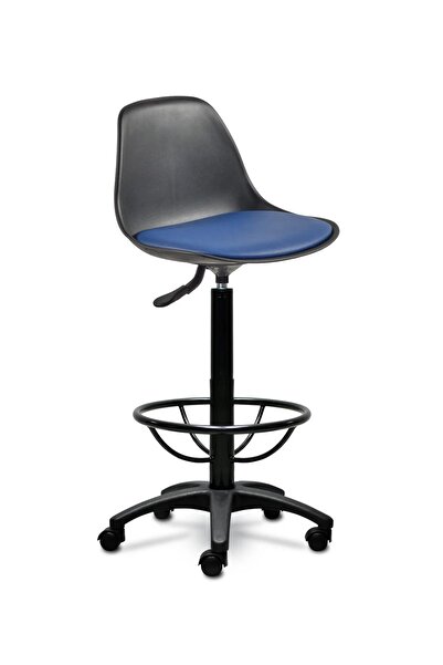 ofiscombin Ofis Kasiyer Hekim Eczane Sırtlı Bar Taburesi Sandalyesi Tabure