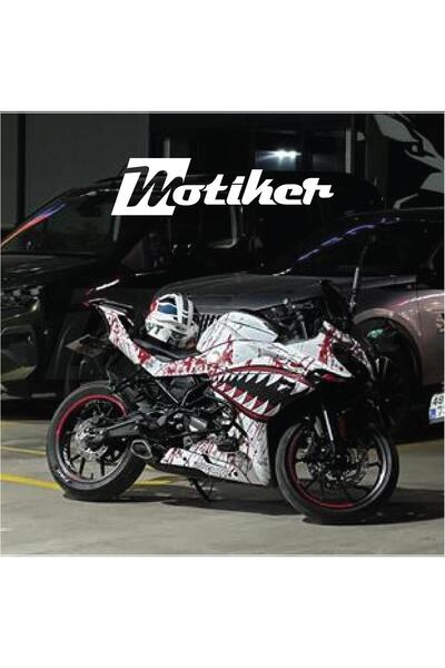 Motiker CFMOTO 250SR White Shark Tasarım Sticker Etiket Modeli