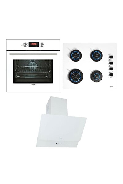 Teka Ankastre Beyaz Set, CHEF 6, HAK 625 WH Ankastre Fırın, GBE 64002 KBC WH Ankastre Ocak, ATV 60 D