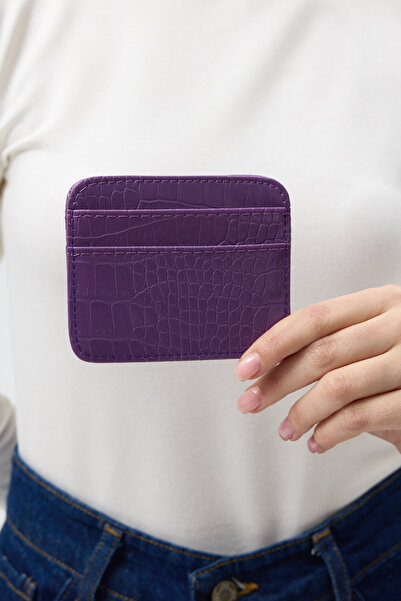 Rays Γυναικείο πορτοφόλι μωβ με τύπωμα με μοτίβο κροκόδειλου TCR-028