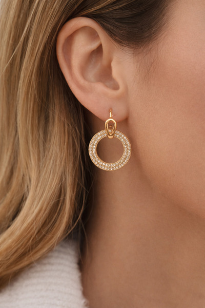 HERCY Xuping نموذج الزركون الأحجار الكريمة هوب القرط| أقراط حلقية صغيرة