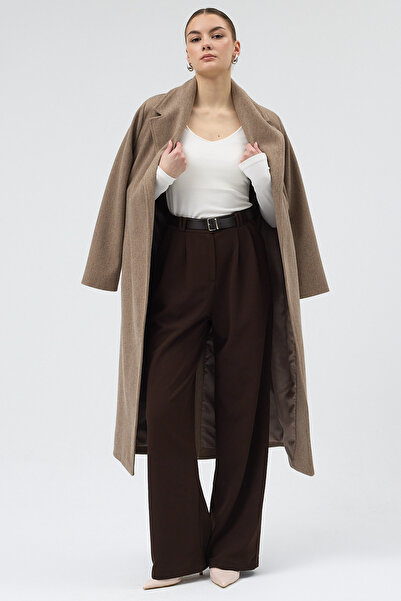 Rays Brown Palazzo Stretch Fabric Women's Trousers 5009