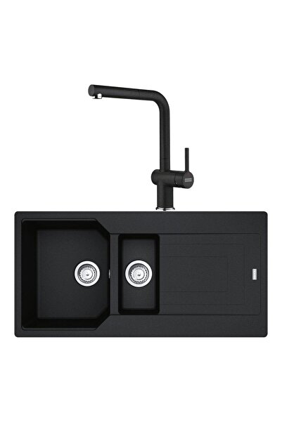 Franke Urban UBG 651-100 Granit Nero Evye, Active Plus Doccia Nero Armatür