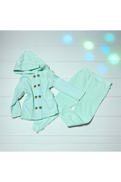 Necix's cu glugă PENĂ CU FĂRĂ bumbac moale PIEȚE SUIT Mint Green