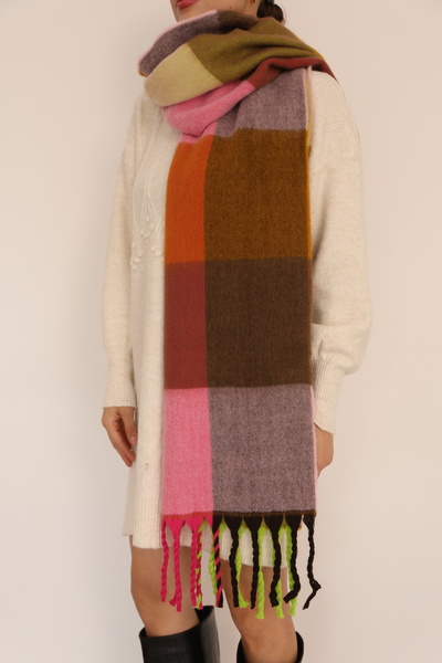 Jack Ferrero Örme kumaş Düz kesim Püsküllü bitiş Yumuşak Dokulu Kadın Atkı Şal Omuz Şalı 190.0x50.0 cm.