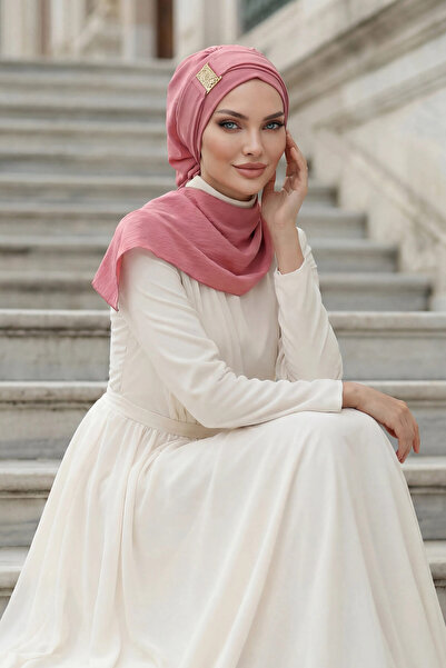 Aisha's Design Έτοιμο τουρμπάν με χρυσά αξεσουάρ που καλύπτει τον λαιμό, σκού...