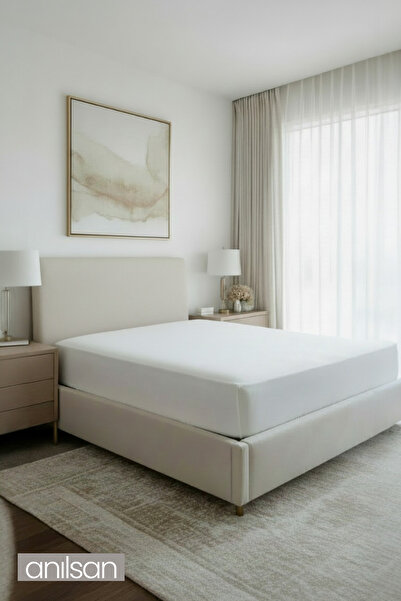 Anılsan Jersey Double Elastic Fitted Sheet 100% Cotton - Cream