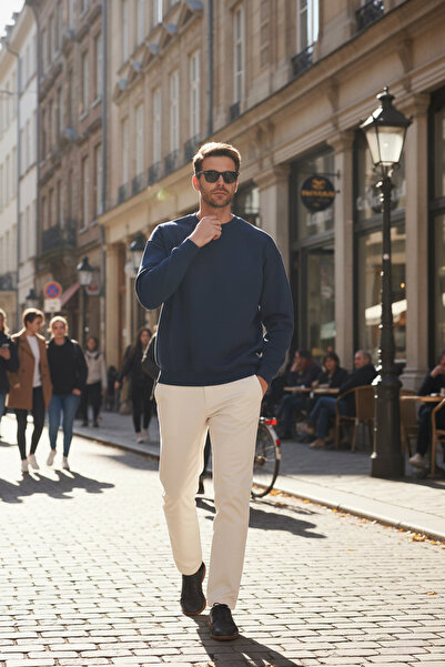 Buratti Regular Fit Bisiklet Yaka Pamuklu İçi Tüylü Yumuşak Şardonlu Sweat Er...