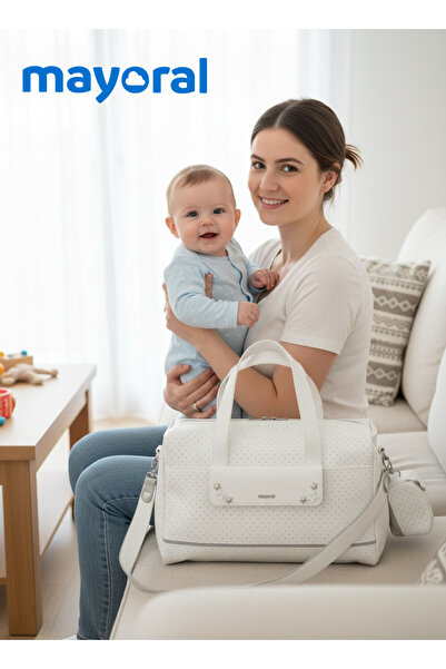 MAYORAL حقيبة نسائية بيضاء منقطة