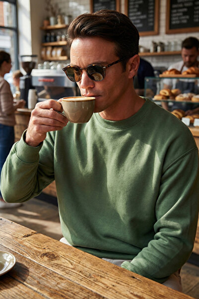 Buratti Regular Fit Bisiklet Yaka Pamuklu İçi Tüylü Yumuşak Şardonlu Sweat Er...